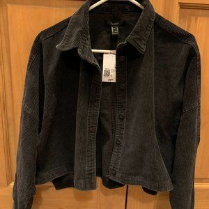 NWT Forever 21 Women's Corduroy Crop Jacket Black L